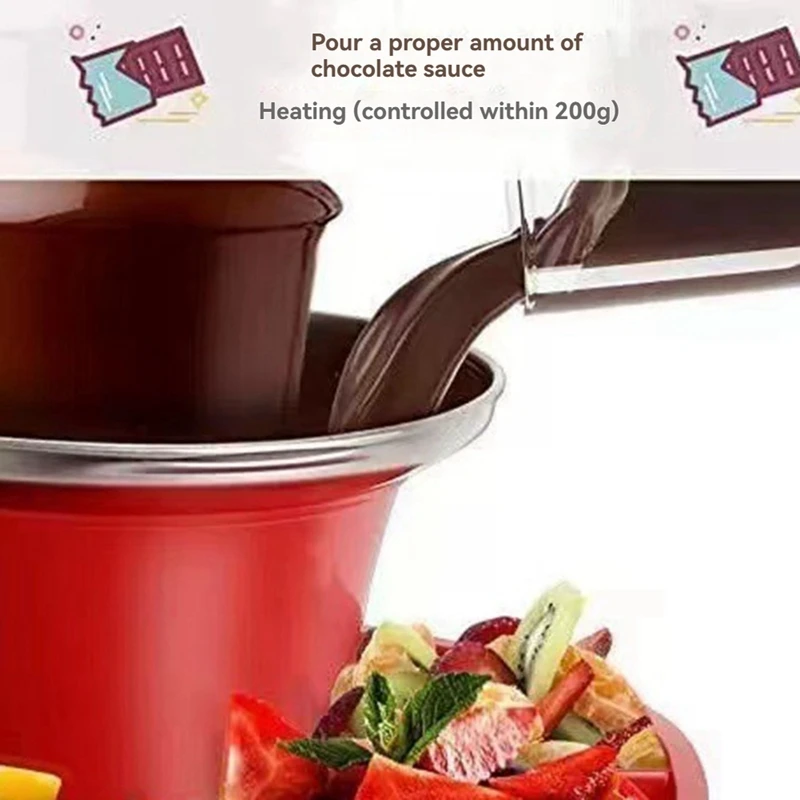 Mesin Air Mancur Coklat Mini Fondue Coklat Meleleh Nostalgia Mini Dapat Dilepas untuk Natal Halloween Malam Steker AS