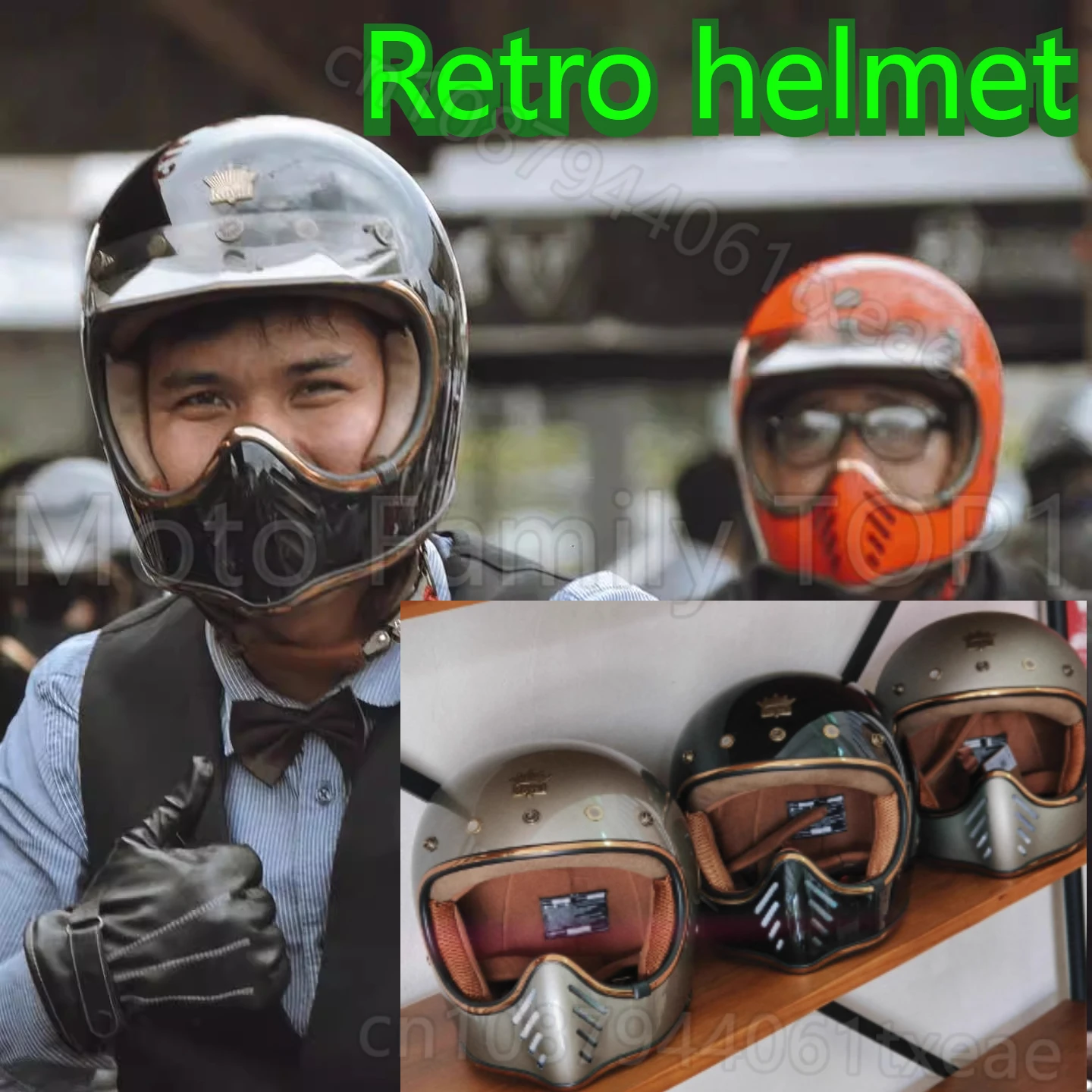 

Винтажный шлем H1, полный шлем, роликовый маленький корпус, альпинистский шлем для мужчин и женщин, мотоциклетный шлем