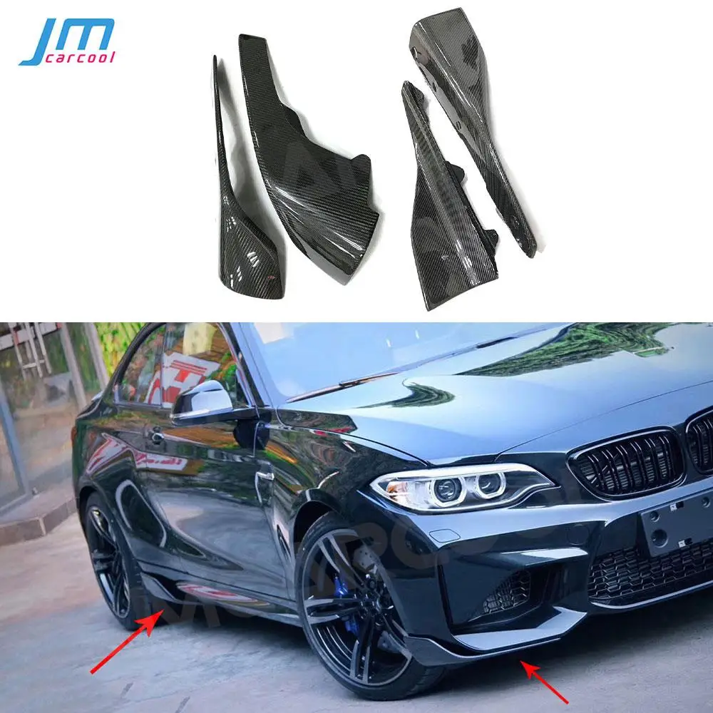 

For BMW F87 M2 2 Series Base Coupe 2 Door 2016 -2018 Carbon Fiber Front Lip Splitters Side Skirts Aprons Flaps Mudguard Fender