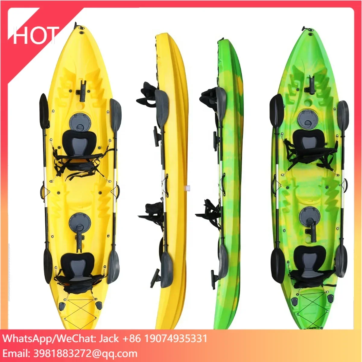 Vicking 12ft 2-Seater Tandem Kayak/Canoe HDPE Material Deluxe Seat For Family Fishing & Outdoor Lake Paddling 2 Year Warranty