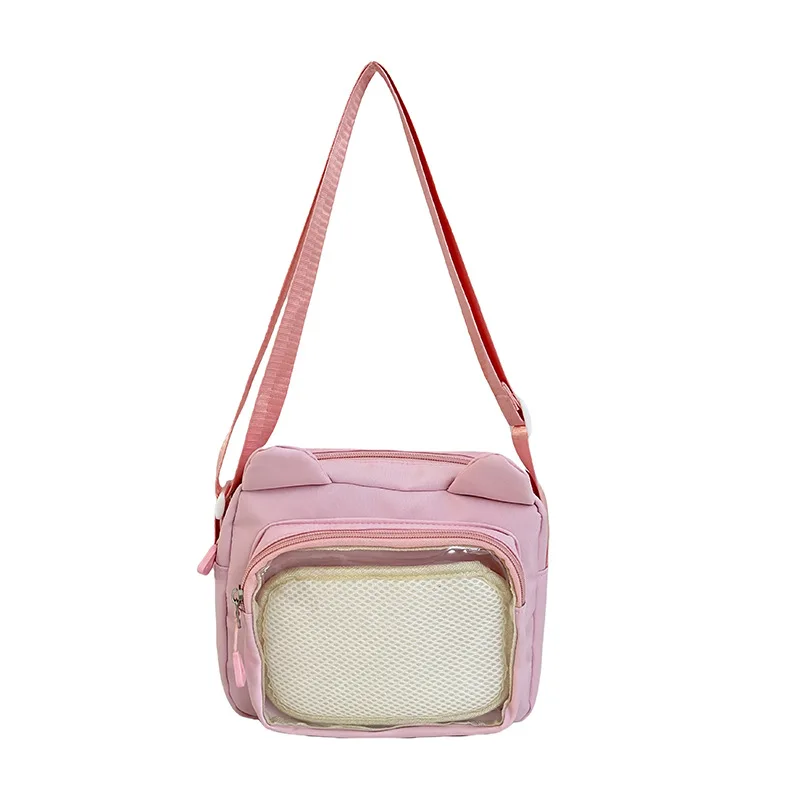 

Прозрачная сумка Ita в японском девчачьем стиле, маленькая сумка через плечо для показа значков, милая мини-сумка для телефона для повседневной повседневной одежды