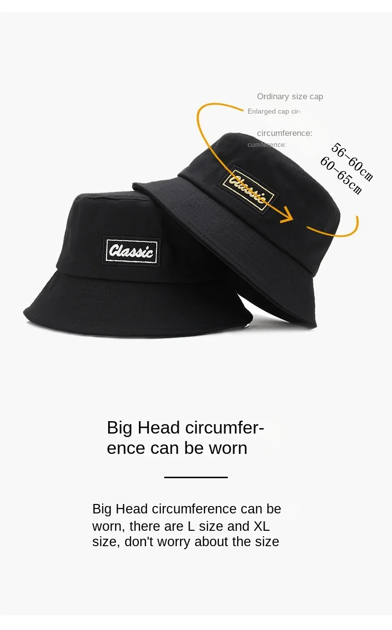 Marke Oohmy Big Head Eimer Hüte Strand Oversize Sonnenkappe Outdoor Plus Size Panam XXL Fischerhut 55-59cm 60-63cm für Männer Frauen – Detail 6