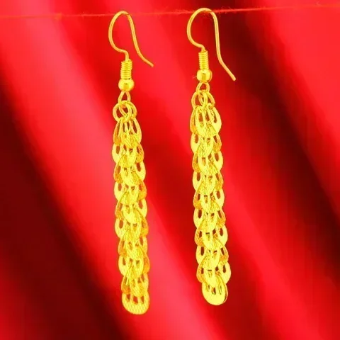 Boutique AU999-pendientes de oro auténtico para mujer, aretes de oro puro de 24 quilates, joyería de calidad de lujo, estrella de amor