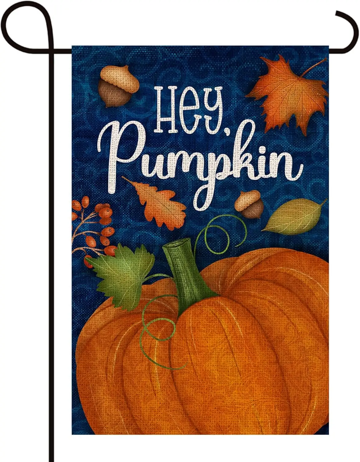 Texupday Hey Pumpkin Fall Harvest Maple Leaves Decor Double Sided Vertical Burlap Garden Flag Rustic Autumn Seasonal Thanksgivin