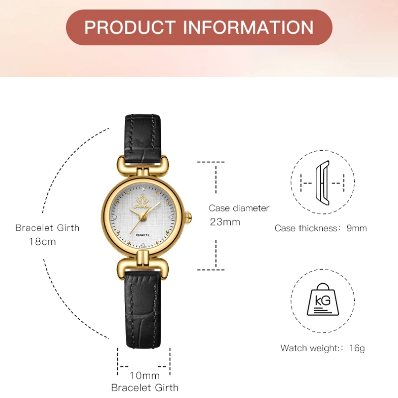 Fate Love 905 Quartz Elegant Women\'s Watches Waterproof Small Dial Leather Ladies Wristwatch Retro Original Watch For Women