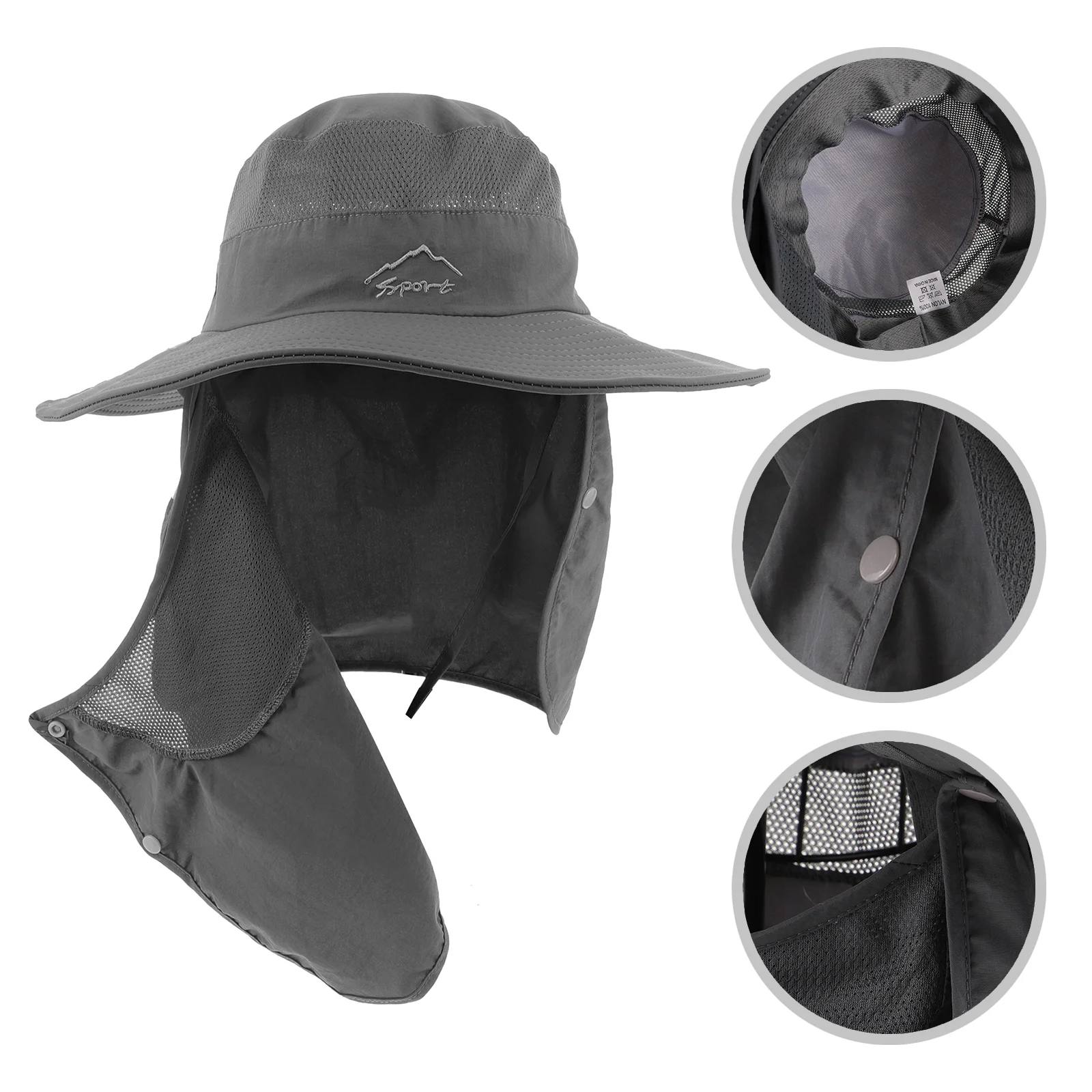 

Summer Sunshade Hat Breathable Fishing with Neck Flap Proof Liner Cooling Caps Outdoor Protection Travel