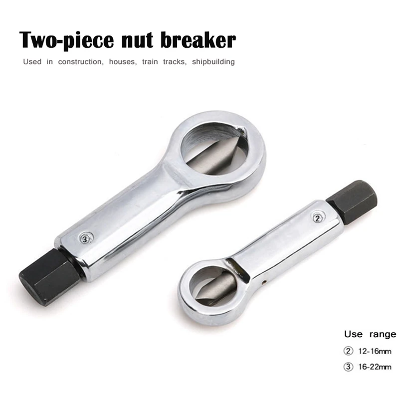 2-Piece Wrench Set Nut Breaker Wrench Set Accessories Nut Breaker Sliding Tooth Nut Splitting Separator