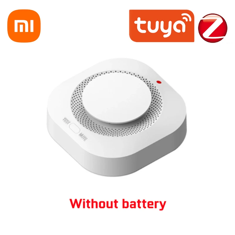 

Tuya Smart Smoke Detector Smart Fire Alarm Progressive Sound Photoelectric Smoke Sensor Work With Tuya Hub