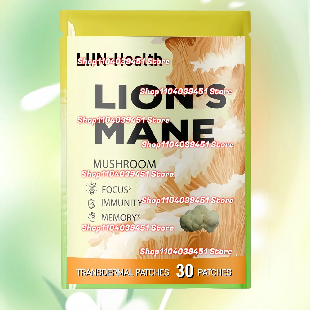 30 Patches Lions Mane Transdermal Patches Premium Mushroom for Memory, Focus & Nerve Support