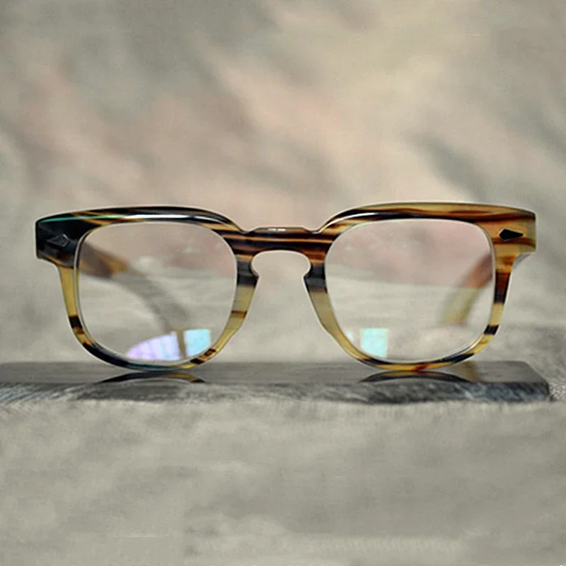 Limited Vintage Fashion Sphere Myopia Optical Eyeglass Frame 8mm Thick Natural Buffalo Horn Square Style Women Man High Quality