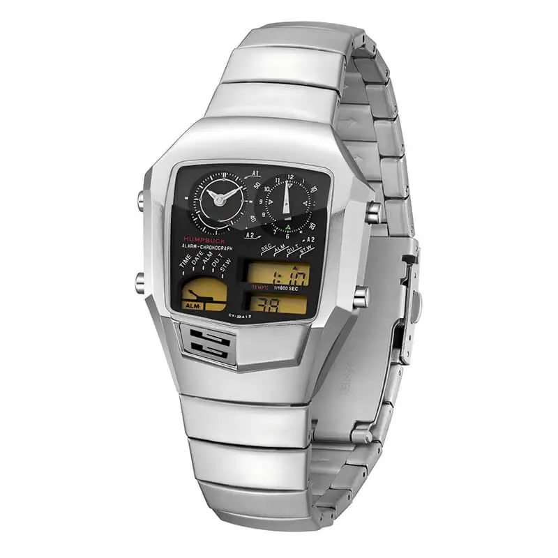 

Наручные часы HUMPBUCK DIGITEMP, повседневные водонепроницаемые часы с двойным дисплеем, секундомером и хронографом 1/1000 секунды