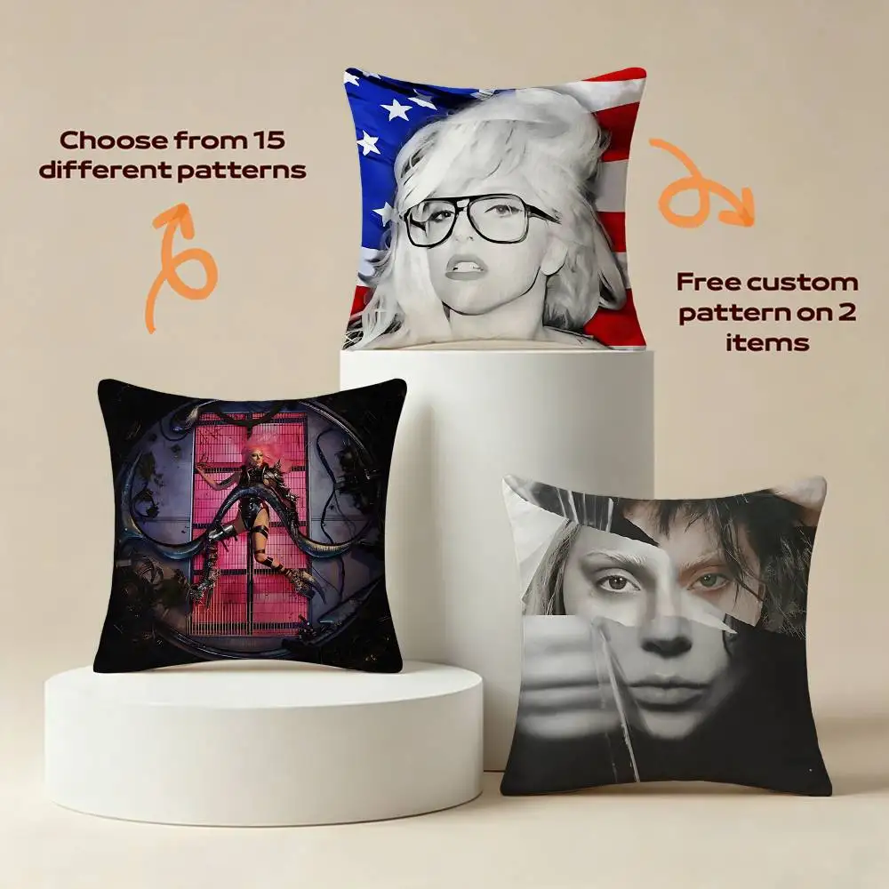 Mother Monster L-Lady Gaga-a Design Square Sofa Pillow Cover Solid Color Living Room Home Decor Cushion Case
