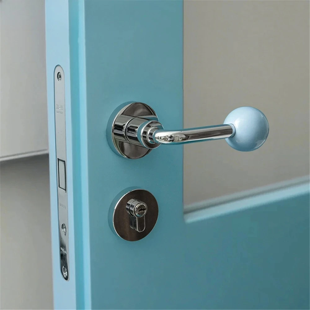 Alloy Door Lock Interesting Colorful Ceramic Ball Modern Simple Bedroom Silent Door Lock Indoor Wooden Door Handle