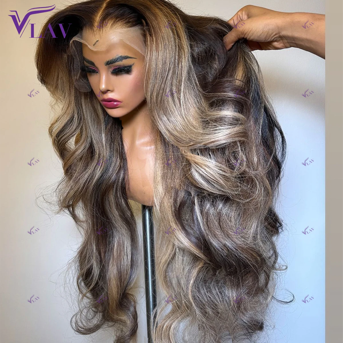 613 Highlight Wigs Body Wave 360 HD Transparent Lace Frontal Wigs Human Hair Brazilian For Women Glueless Wigs Human Hair 4/27