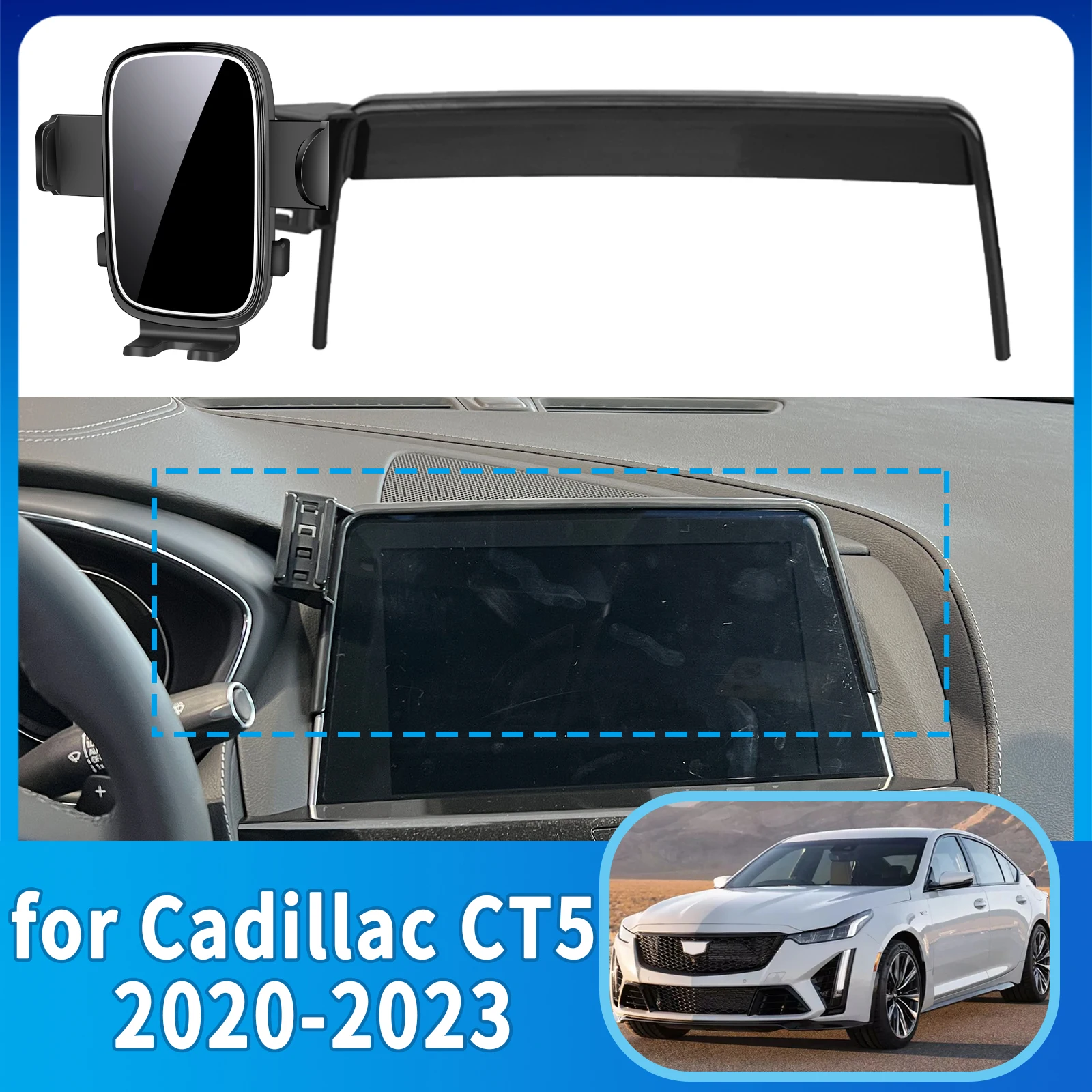 

fit for Cadillac CT5 2020 2021 2022 2023 Phone Holder, Dashboard Screen Mount Bracket Easy Installation​​ Car accessoires