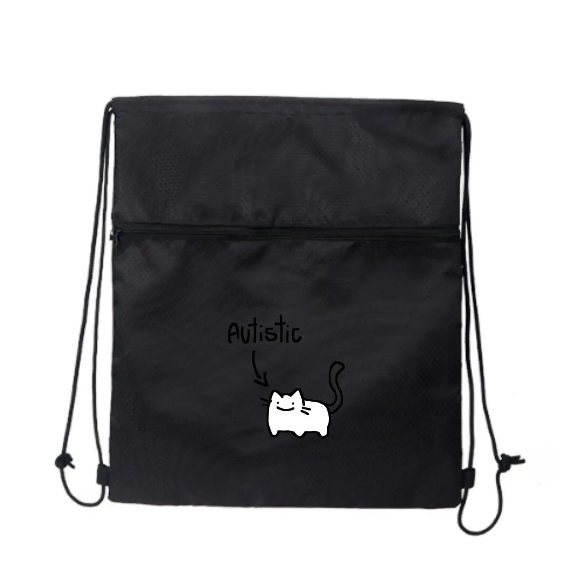 

Сумка на шнурке с несколькими карманами «Autistic Cat» на молнии, сохраняйте свои вещи, организованные