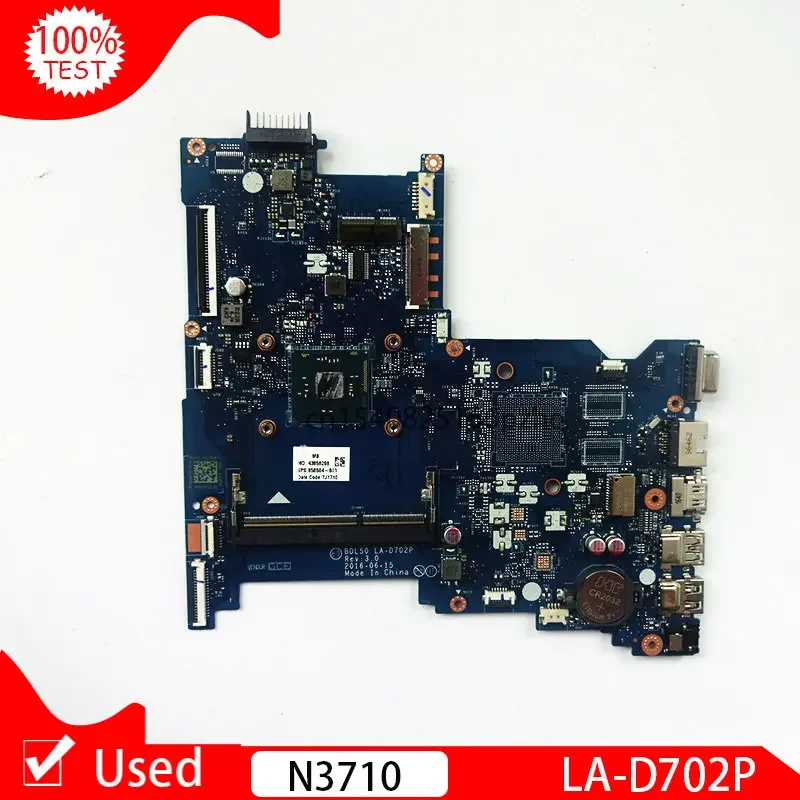 

Б/у материнская плата BDL50 LA-D702P MB для ноутбука HP 250 G5 256 858584-001 858584-501 858584-601 с процессором N3710