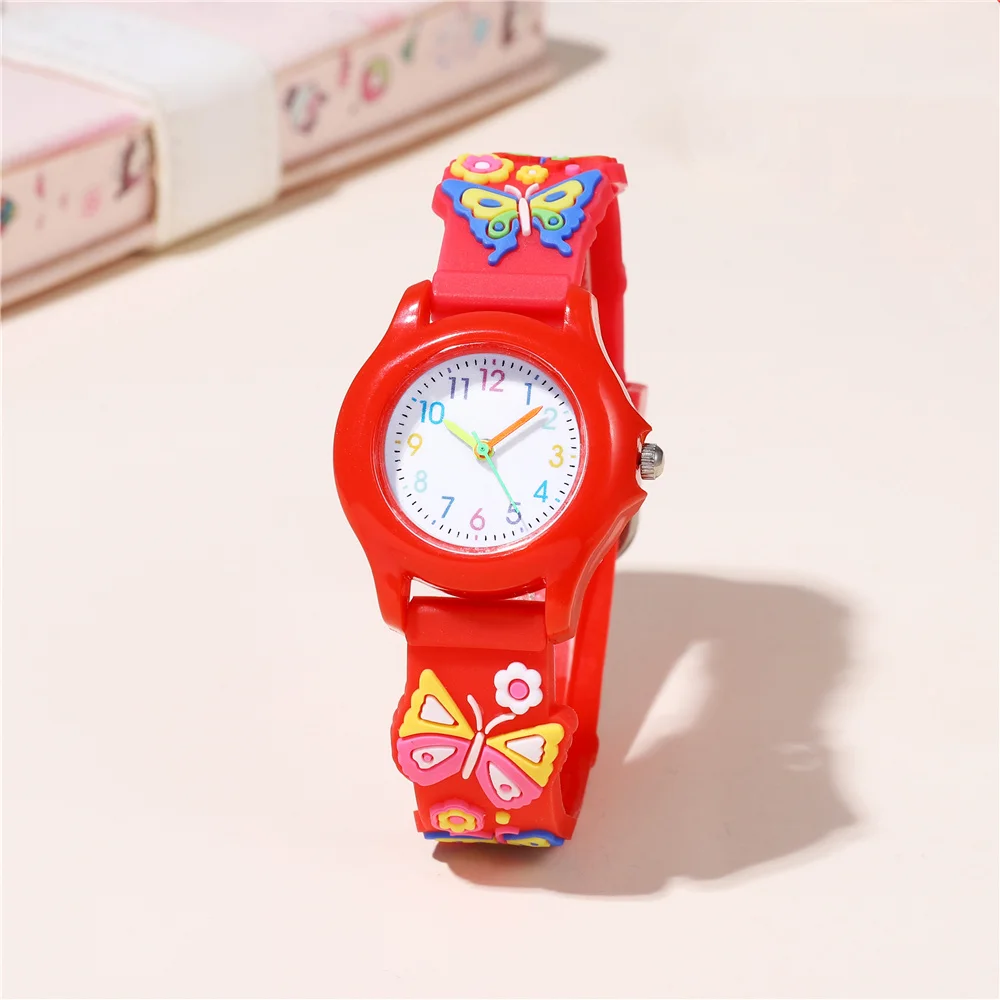 cute sweet butterfly style Children's girls cartoon watch