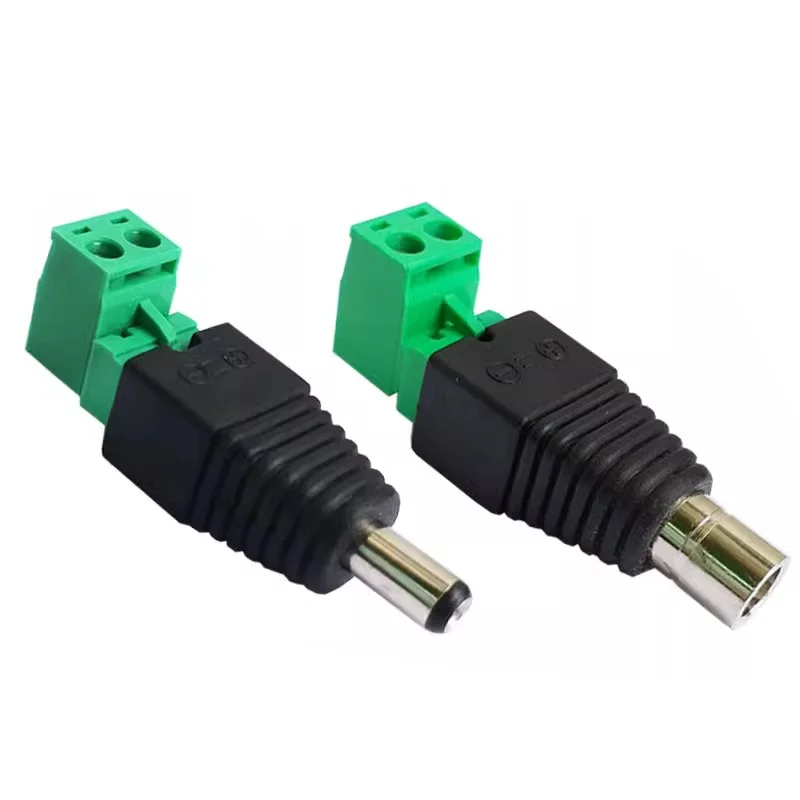 5/20/100PCS 2.1mm x 5.5mm DC Power Plug Connector 5.5*2.1mm Screw Fastening Type DC male Female Plug socket Adapter