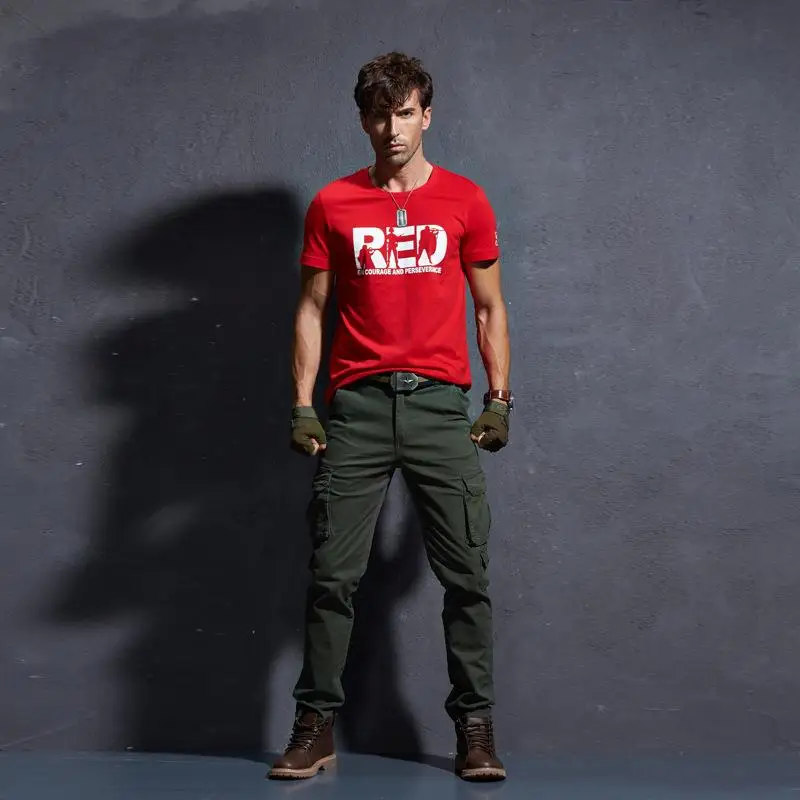 

Рабочие брюки для активного отдыха, средняя посадка, эластичные, с карманами, на молнии, из хлопка, облегающие, в стиле милитари