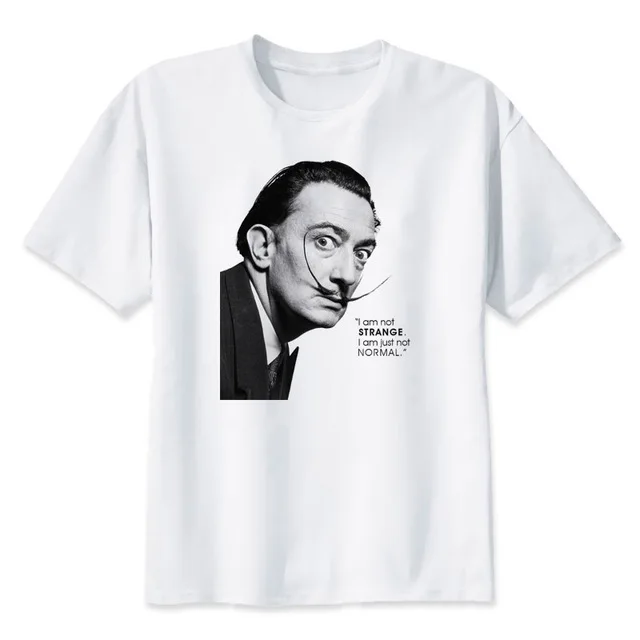 Salvador Dali T shirt men t shirt fashion funny t-shirt O Neck white TShirts For man Top Tees MR880