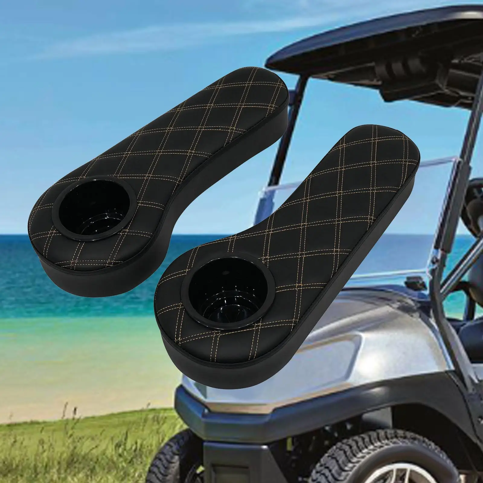 

Многофункциональный подлокотник для гольф-кара с подстаканником, легко устанавливаемый, универсальный, с подушкой из полиуретана, боковой подлокотник