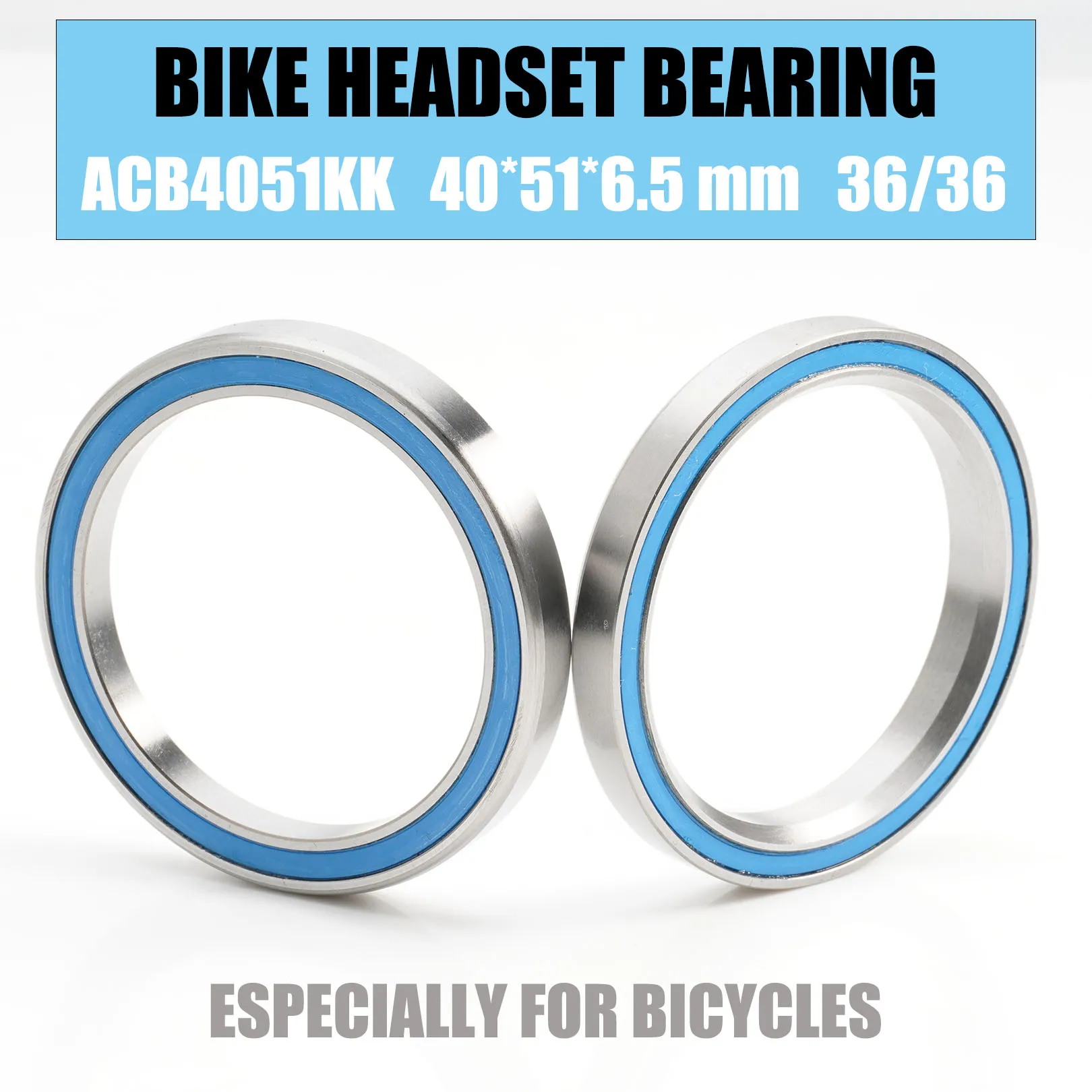 ACB4051KK Bike Headset Bearings 40*51*6.5 MM 36/36 Angular Contact Bicycle Bearing 1/2 PC Tapered Upper Lower ACB Bearing Set MT