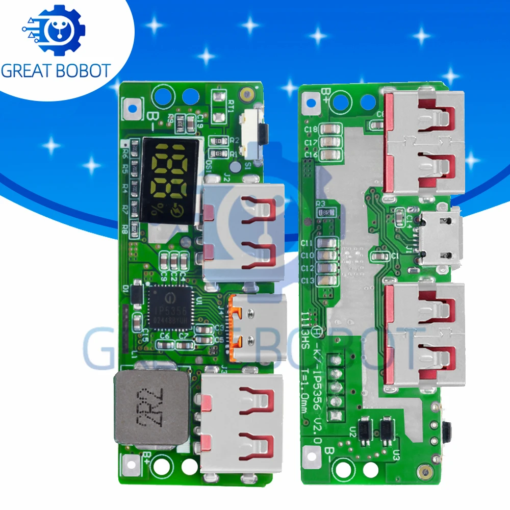 Pcm5102 - 5V 3A Lithium Battery Digital Display