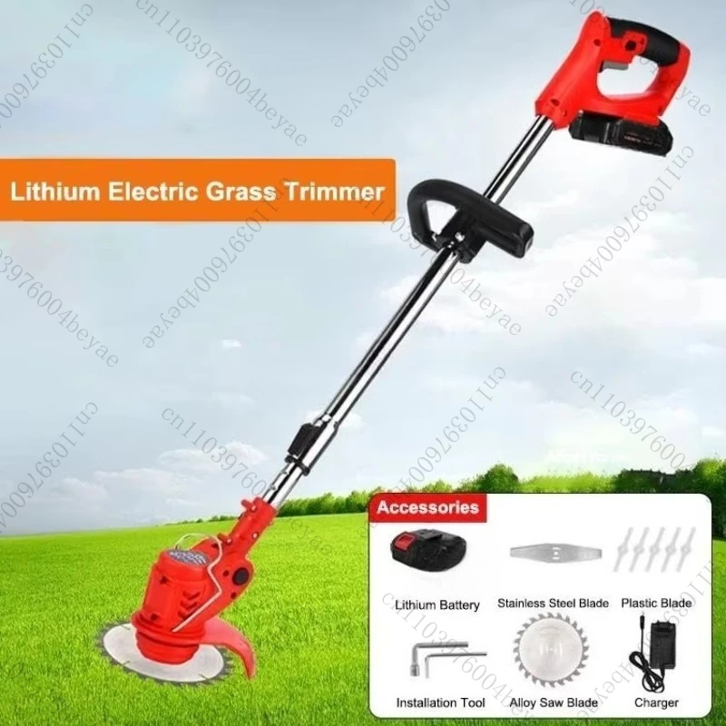 24V Cordless Rechargeable Lawn Mower Lightweight Brush Cutter for Garden Weeding Crop Harvesting Shrub Cutting
