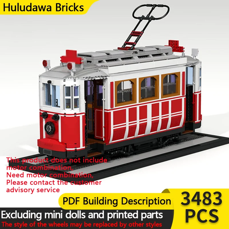 

City Car Model MOC Building Bricks Nostalgicc Tram Istanbul Modular Technology Children Holiday Gifts Assemble Toys Suit