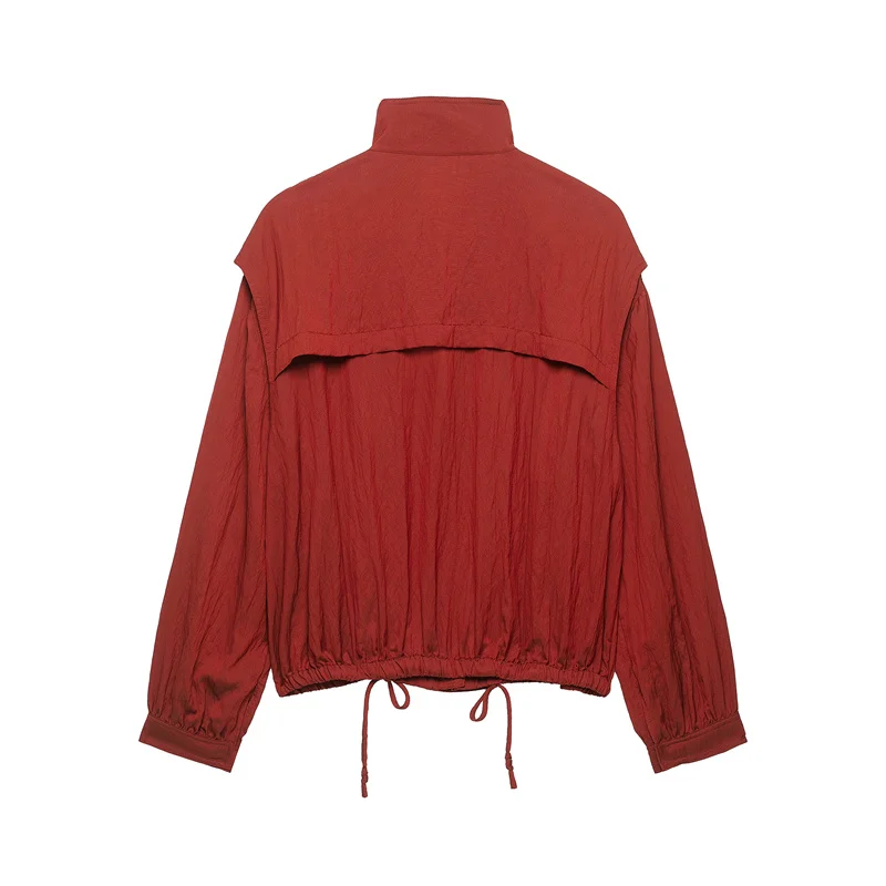 Guobioziy Women's Jacket 2026 Early Autumn New Style Elegant Versatile Long-Sleeve Stand Collar Double-Breasted Jacket