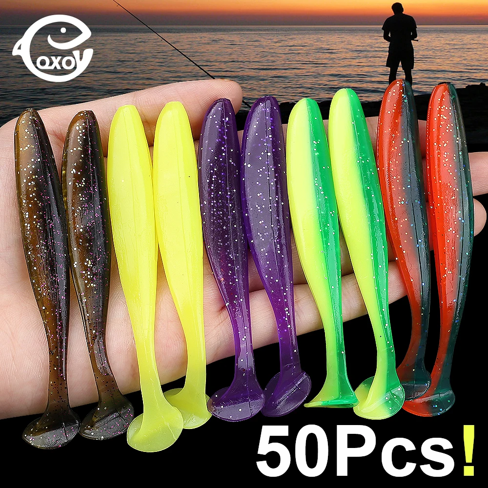 QXO 50 unids/lote señuelo suave de pesca cebo de silicona Swimbait Shad Wobbler gusano de mar Streamer señuelo de silicona Spinnerbait Accesorios