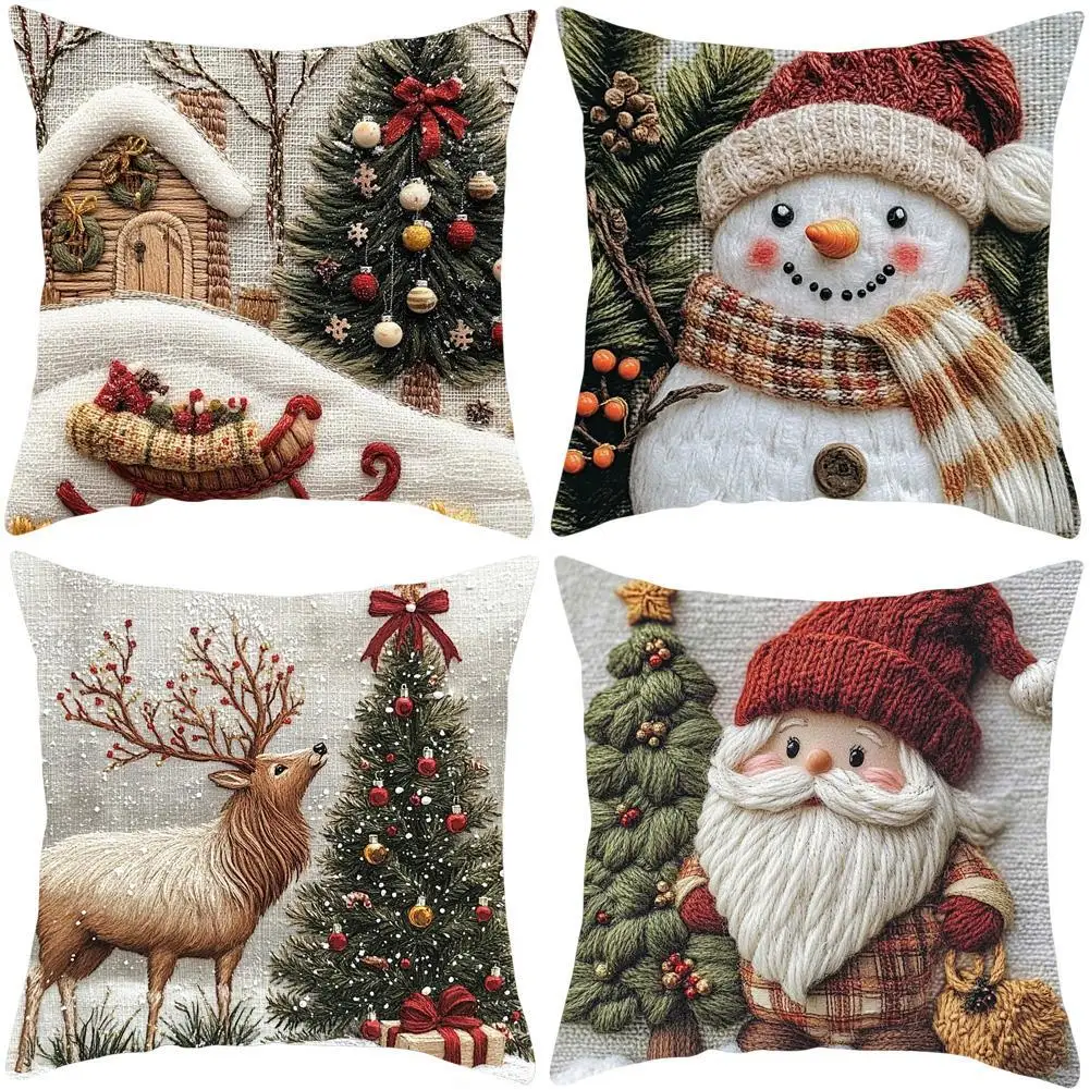 Christmas Pillowcases, Anti-Pilling Deer Pillowcases, Santa Claus Cushion Covers, Exquisite Pillowcases For Sofas And Home