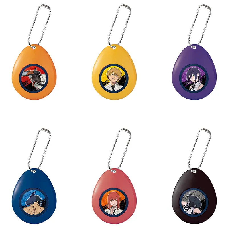 Bandai Chainsaw Man Squeeze Sound Keychain Gashapon Denji Makima Aki Hayakawa Reze Collectable Creative Ornament  For Fans Gift