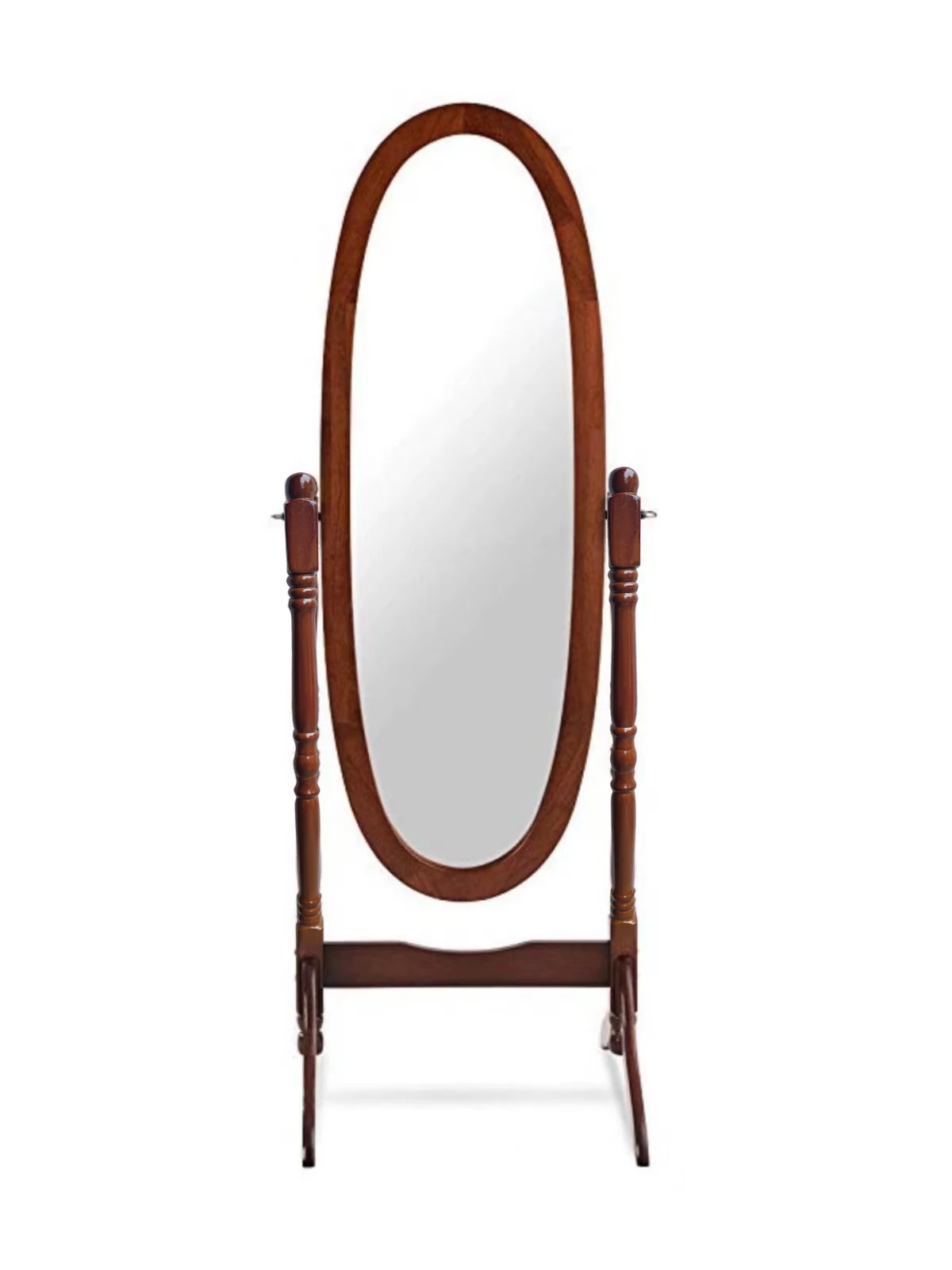 

Instagram circular dressing mirror French American rural retro solid wood floor standing full body mirror fitting mirror