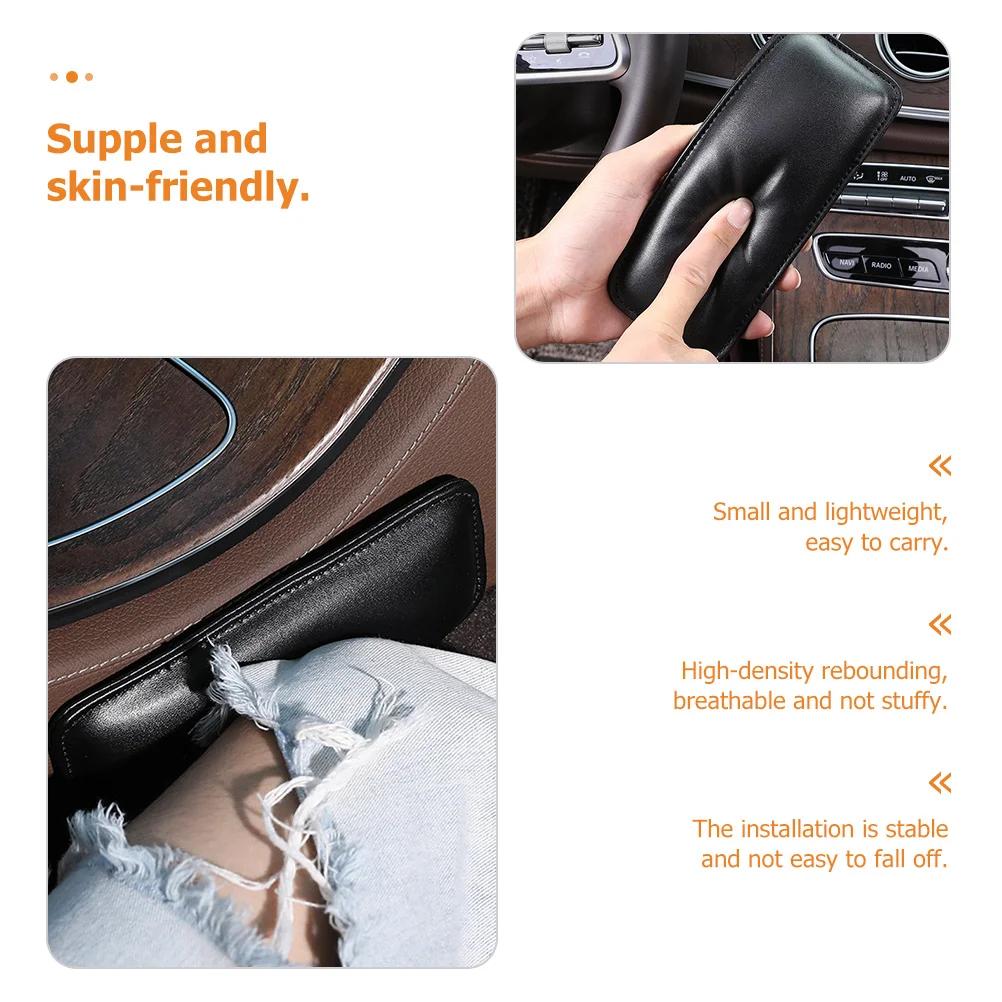 

2Pcs Car Thigh Pads Support Knee Leg Cushion Soft Flexible PU Comfort Driving Long Distance Travel Unisex Car Accessory