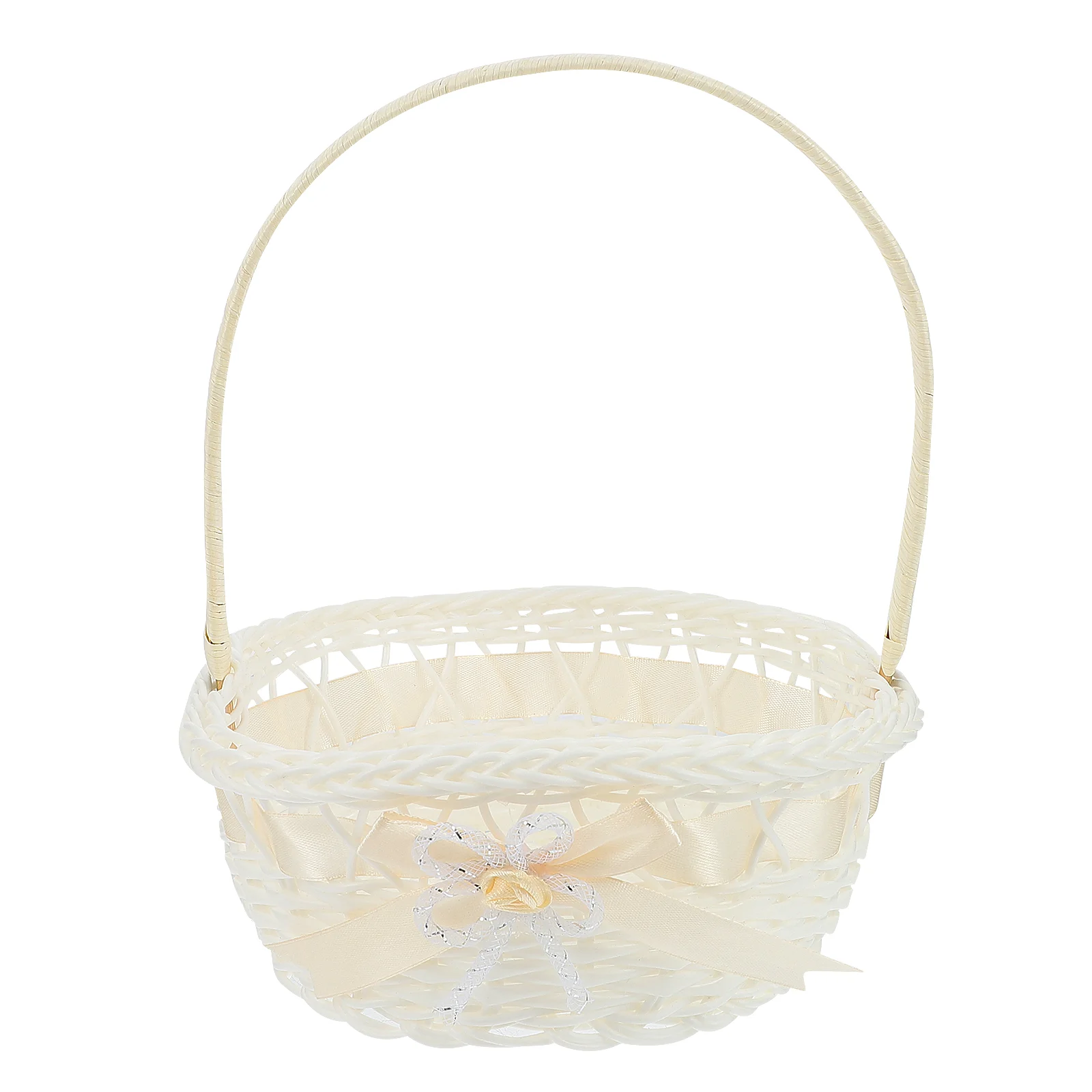 Woven Flower Basket Storage Baskets Girl Arrangement Gift Rattan Shopping Child