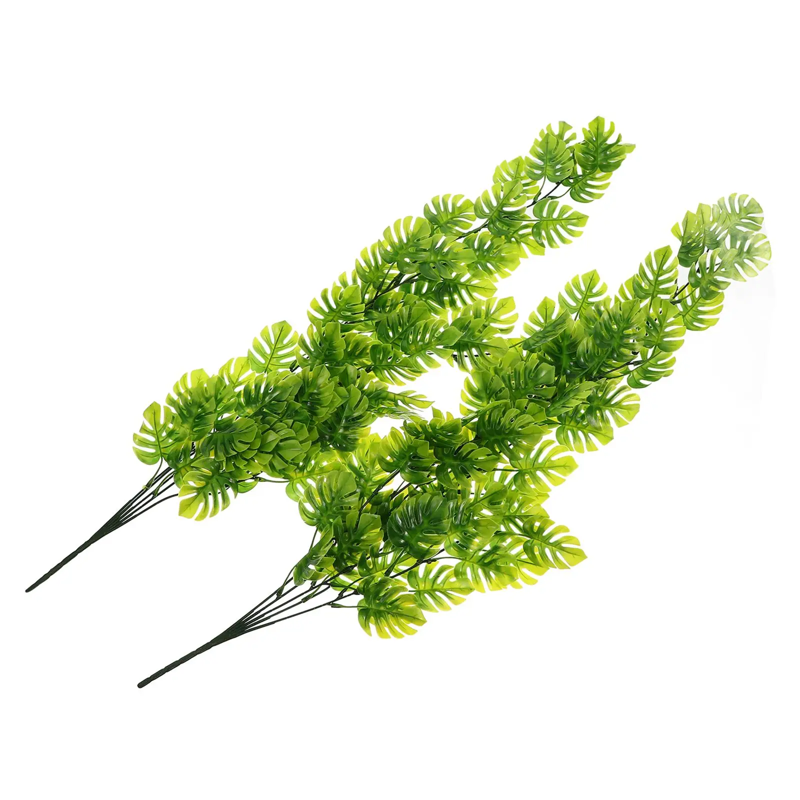 

2 Pcs Plant Monstera Leaf Fake Hanging Plants Faux Outdoor Wedding Decor Plastic Vine Simulated Realistic Rattan Decoration