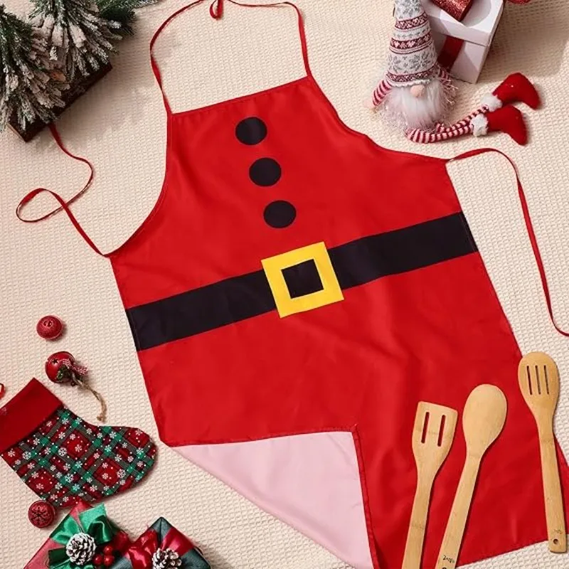 Christmas Apron Santa Claus Kitchen Cooking Baking Apron Holiday Dinner Party Costume Supplies Home Decoration