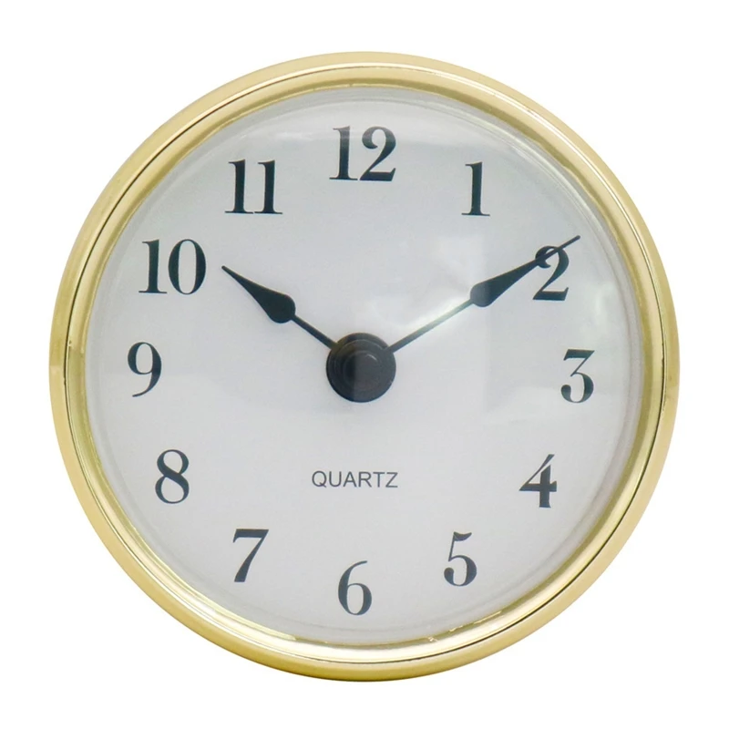 Golden for Rim 80mm Retro Clock Insert Round Embedded Wall Clock for Head