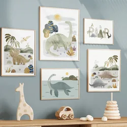 Dinosaur Brachiosaurus Tyrannosaurus Triceratops Wall Art Canvas Painting Nordic Posters And Prints Picture Baby Kids Room Decor