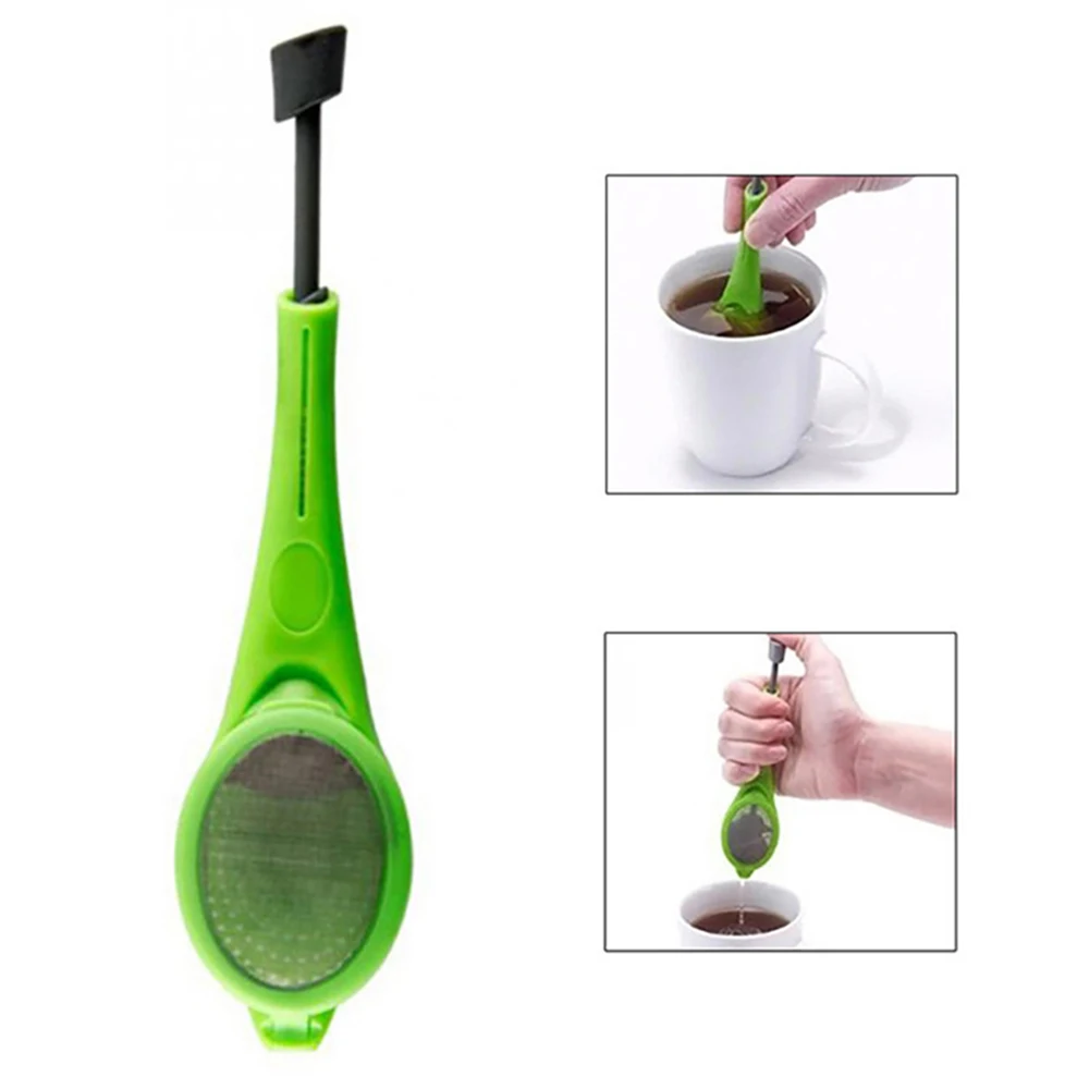 Tea Infuser Built-in plunger Healthy Intense Flavor Reusable Tea bag Plastic Tea&Coffee Strainer Measure Swirl Steep Stir&Press