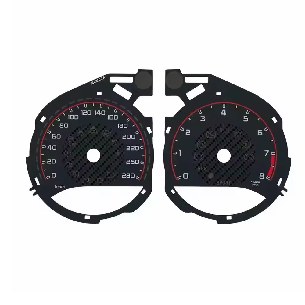 Instrumentencluster-Tachometer-Overlay für Mercedes-Benz C-Klasse C63 C200L GLC260 Upgrade AMG Anzeigefeld Carbonfaser 280KM – Detail 3