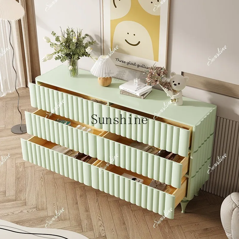 Cream style storage cabinet modern bedroom high-value decorative cabinet  FT