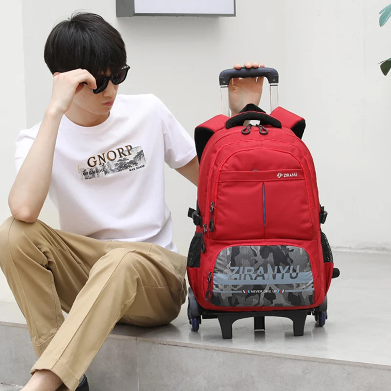 Men's Trolley Schoolbag Rolling Mochila Masculino Bolsas Femininas Kids Wheeled Backpack for School Sac Homme Student Sacoche