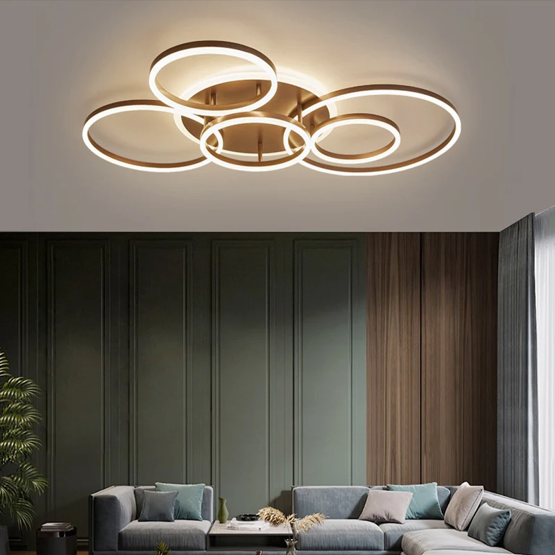 Modern LED Ceiling Light Creative Circular Chandelier Living Room Bedroom Dining Room Study Home Decoration Lighting Fixtures