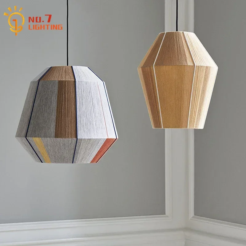 Japanese Retro Designer Hemp Rope Pendant Lights for Living Room Decoration Zen Art Led E27 Staircase Tea House Porch Study Bar