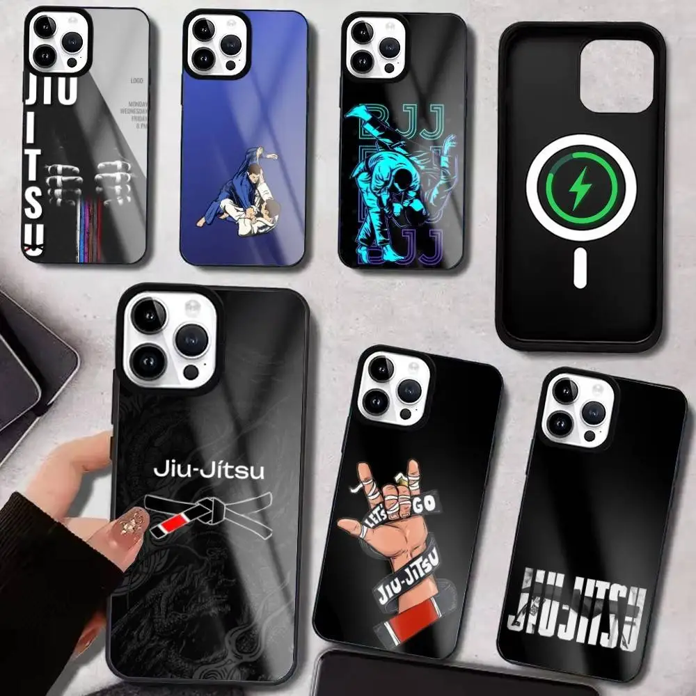 

BJJ Brazilian Jiu Jitsu Magnetic Wireless Charging Phone Case for iPhone11/12/13/14/15/16/17pro Max Compatible with plus Models