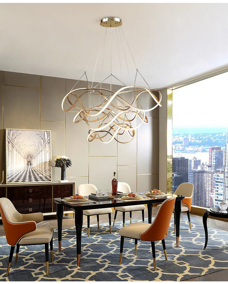 Crown Major Pendant lamp Nordic Tube chandelier for Kitchen Hotel Living room Stairs Villa Luxury Designer Pendant light