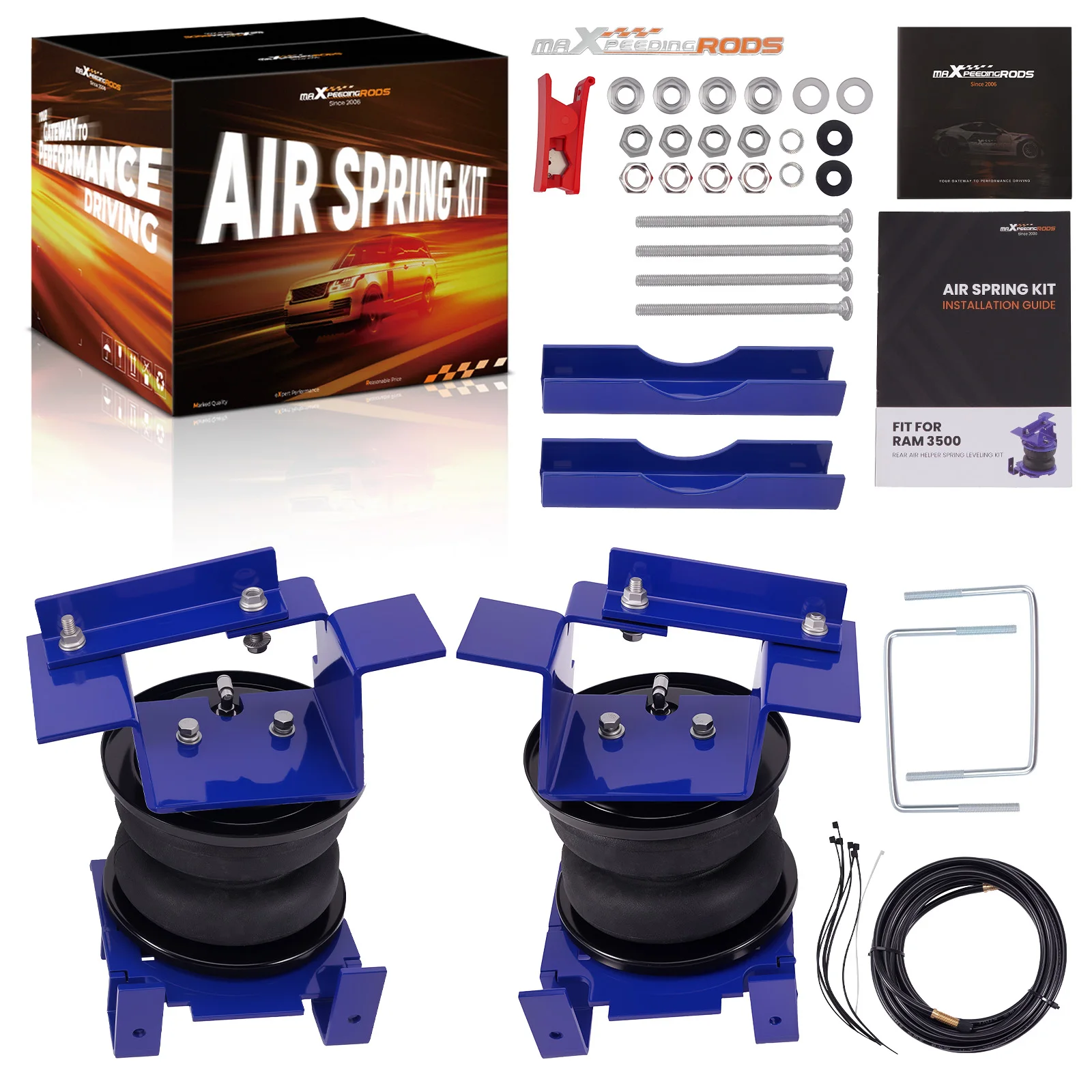 up to 7500lbs Heavy Duty Towing Air Bag Helper Spring Air Suspension Kit for Dodge Ram 3500 RWD/4WD 2019-2026